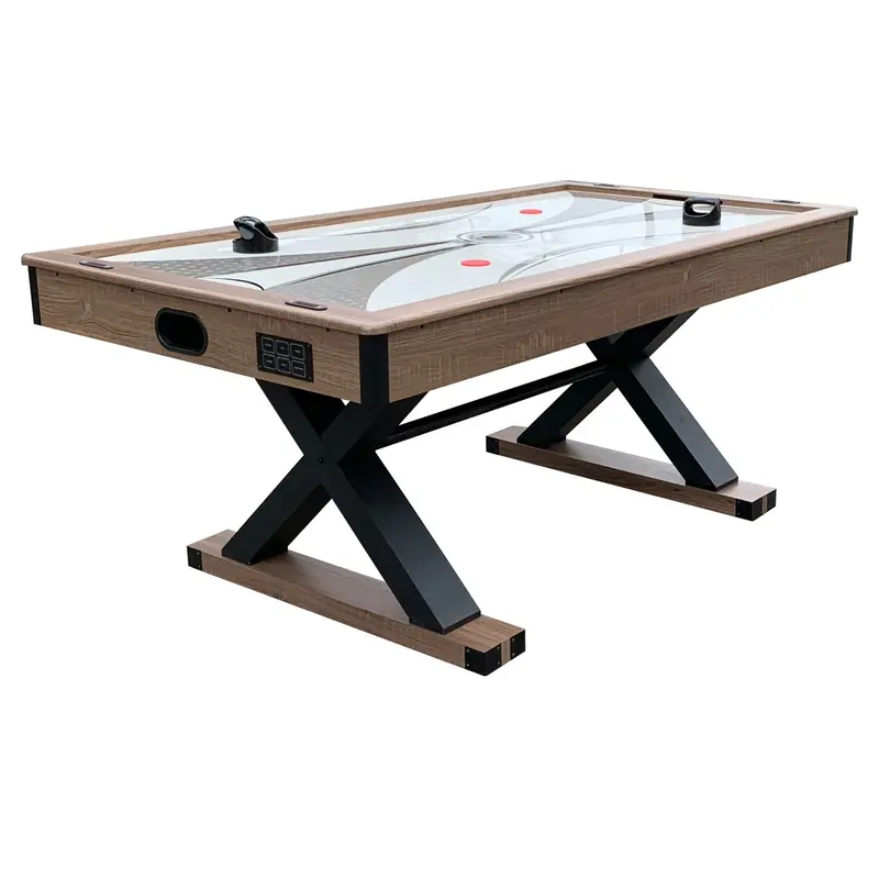 Excalibur 6-Foot Driftwood-Themed Air Hockey & Table Tennis Combo Table