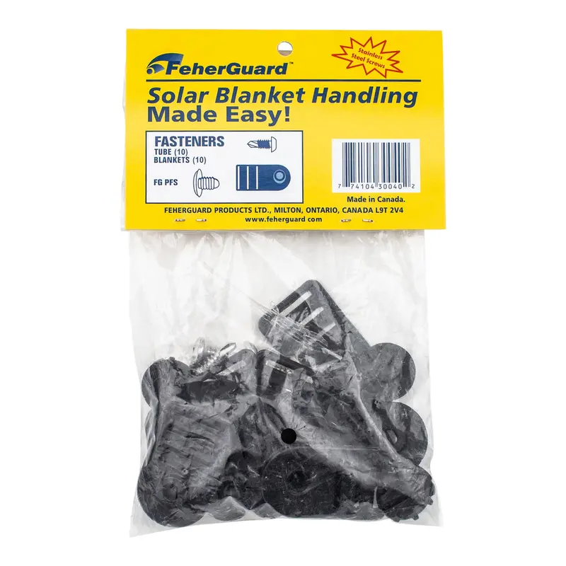 FeherGuard FG-PFS 10-Pack Tube and Blanket Fasteners for Pool Cover Anchoring