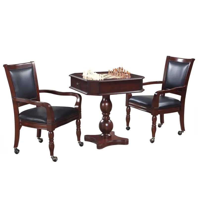 Fortress Multi-Game Table Set: Chess, Checkers & Backgammon with Matching Chairs
