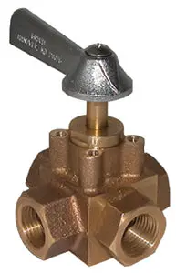 Four-Port Tank Selector Valve for Dual or Triple Fuel Tanks