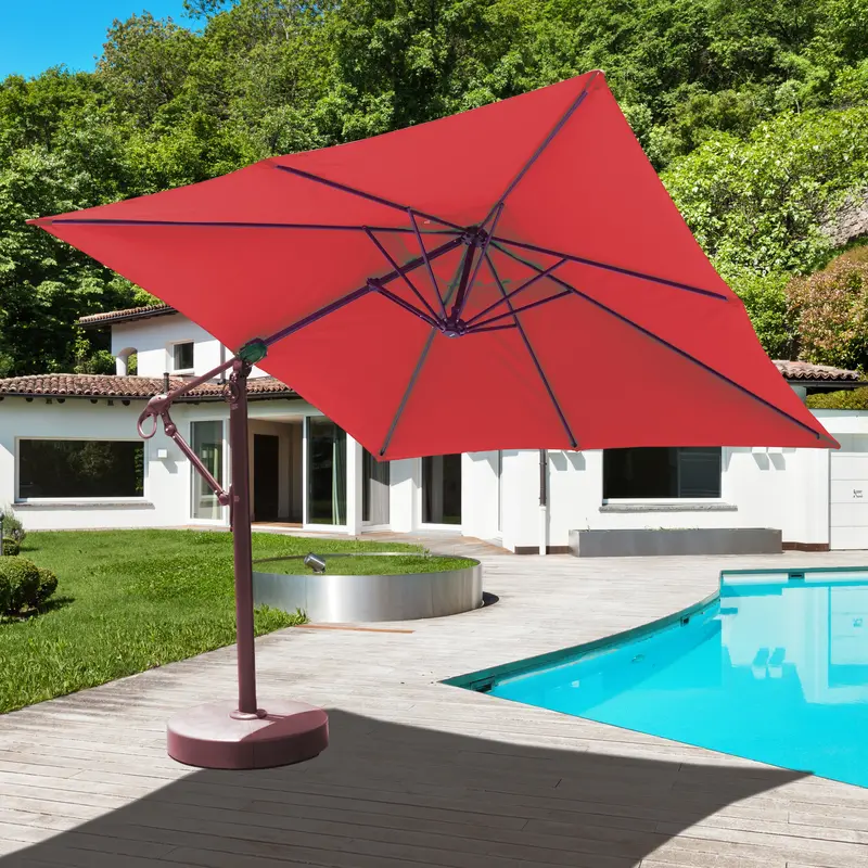 Galtech 10’x10′ Square Cantilever Umbrella with Sturdy Base