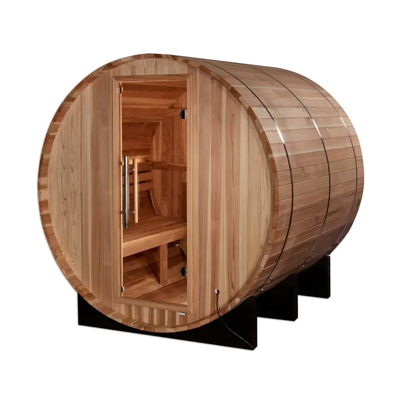 Golden Designs Arosa 4-Person Cedar Barrel Sauna – Classic Traditional Style