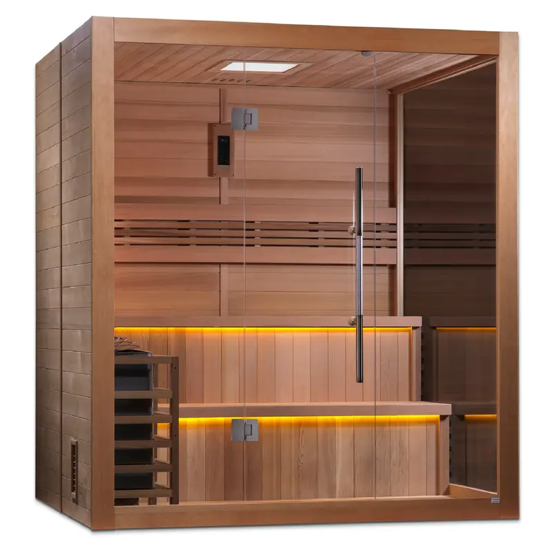 Golden Designs Kuusamo 6-Person Freestanding Traditional Sauna – Indoor/Outdoor Rated