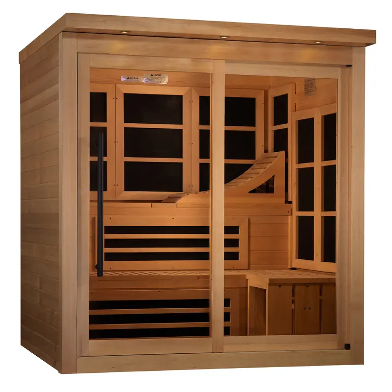 Golden Designs Monaco Limited Edition 6-Person Far-Infrared Sauna with Ultra-Low EMF