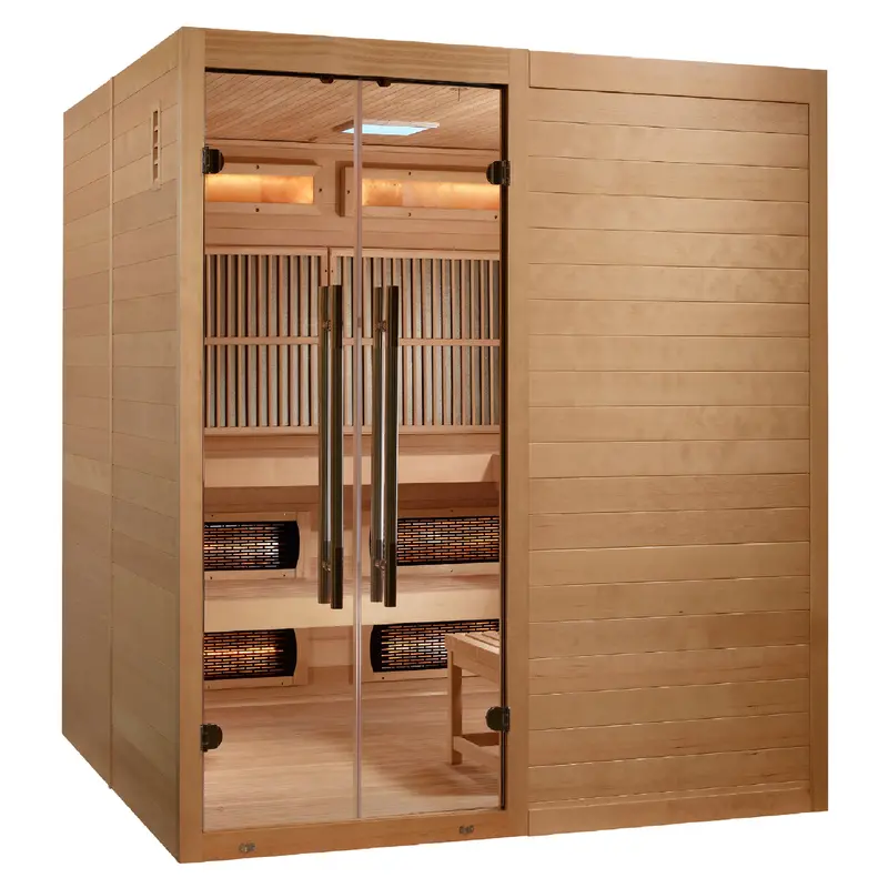 Golden Designs Toledo 6-Person Hybrid Sauna – Full-Spectrum + Harvia Traditional Stove (Indoor)