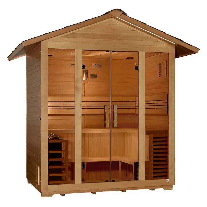 Golden Designs Vorarlberg 5-Person Outdoor Traditional Sauna – Timber Construction