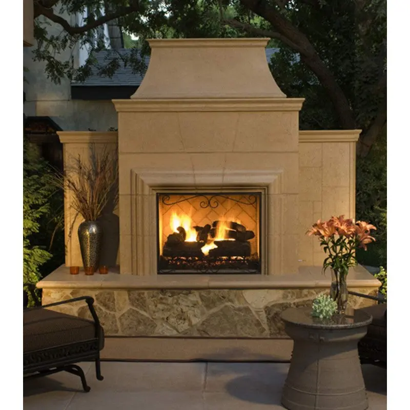 Grand Cordova Outdoor Gas Fireplace – American Fyre Design Elevated Patio Heating Solution