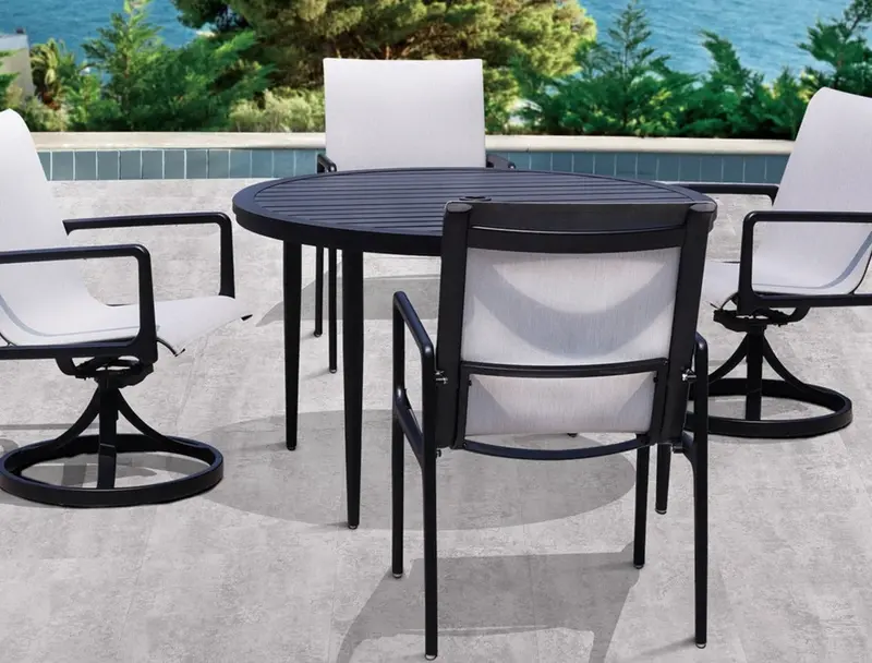 Hanamint Cedar Sling Dining Chair – Ventilated Aluminum Dining Seat