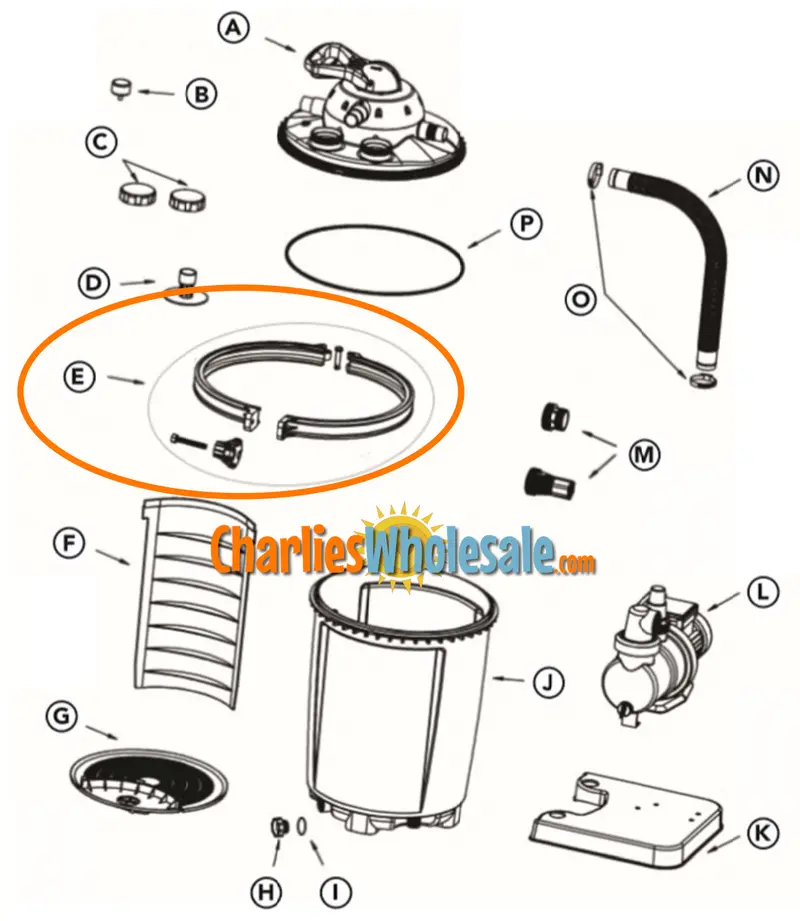 K00142 NEP2305 Tank and Lid Locking Ring Replacement Kit