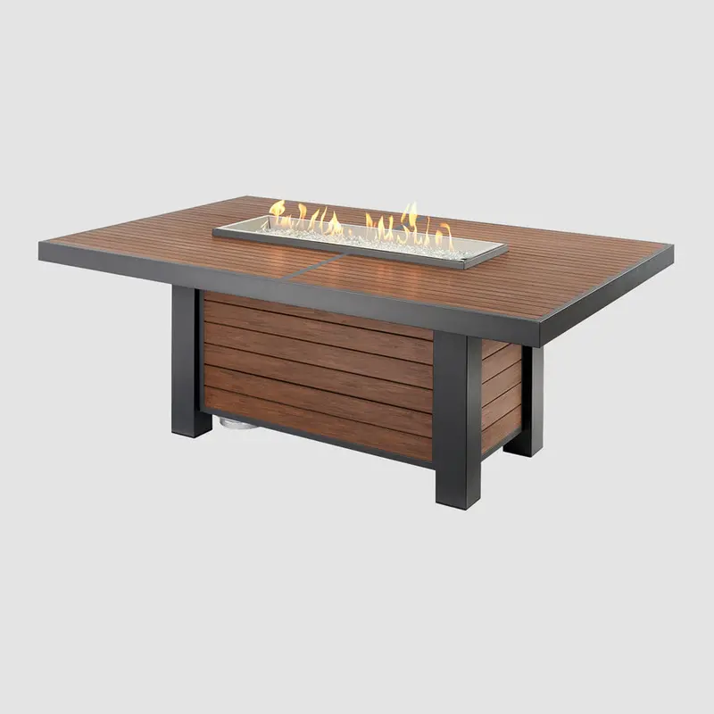 Kenwood & Brooks Linear Dining-Height Gas Fire Pit Table – Elevated Outdoor Entertaining by The Outdoor Great Room