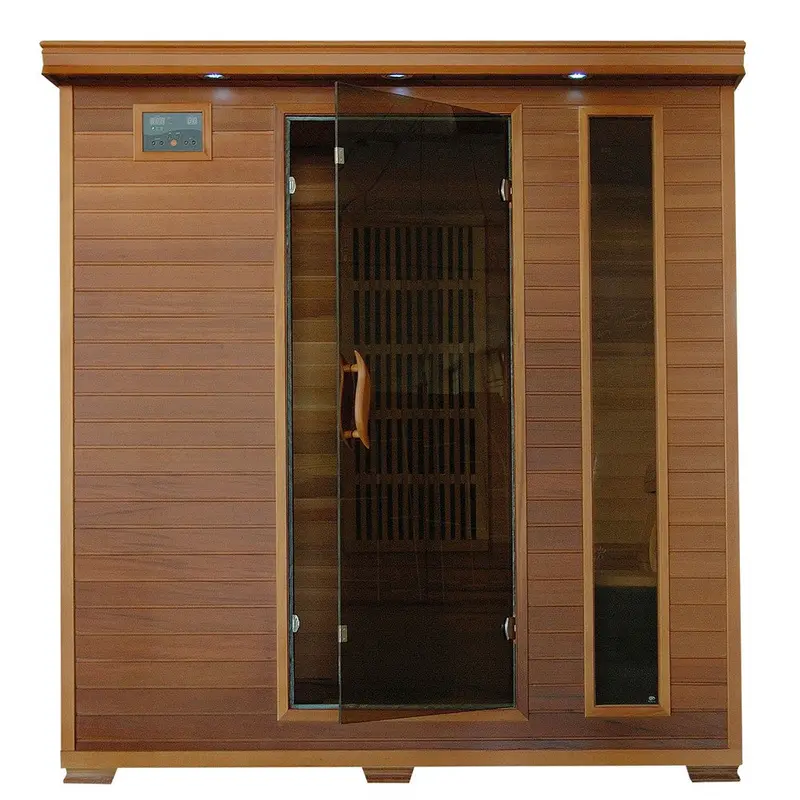 Klondike 4-Person Cedar Infrared Sauna Featuring Nine Carbon Heating Elements