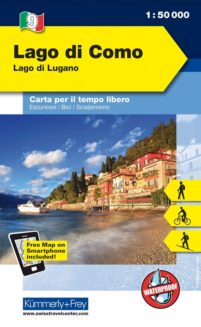 Lakes Como and Lugano Scenic Map – Northern Italy & Southern Switzerland