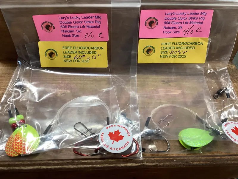 Lary’s Lucky Leaders Double Quick-Strike Rigs with Circle Hooks