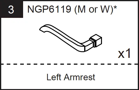 Left Armrest Replacement for Poker Tables – NGP6119W or NGP6119M (Walnut or Mahogany)
