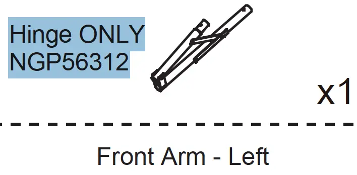 Left Front Arm Hinge Replacement (Hinge Only) – NGP56312