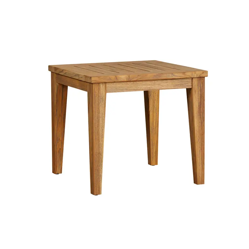 Lloyd Flanders Teak 24-Inch Square Tapered Leg End Table