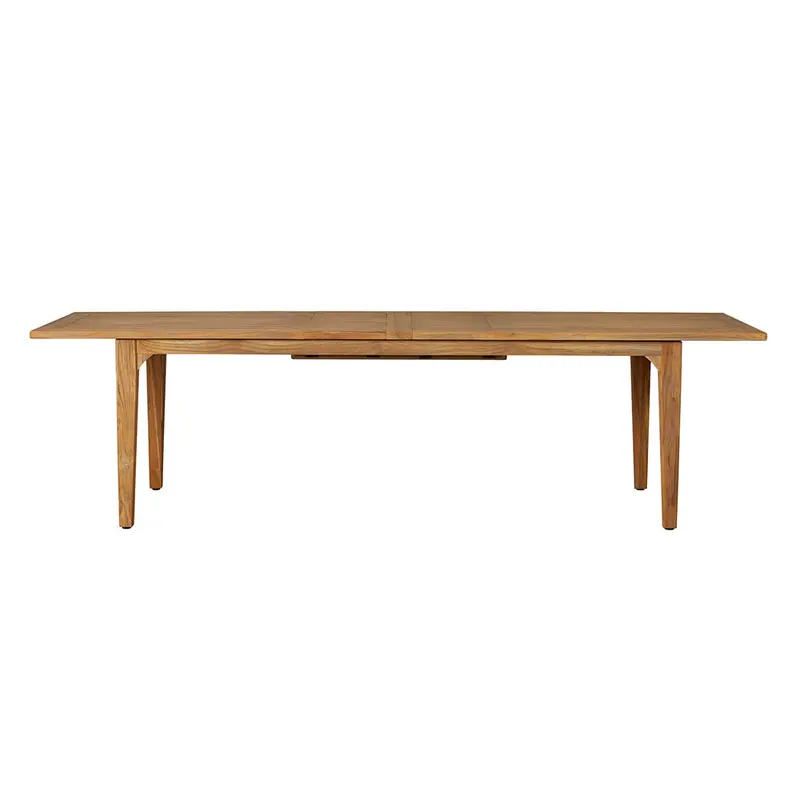 Lloyd Flanders Teak Expandable Umbrella Table: 86–110 Inch Double Butterfly Leaf