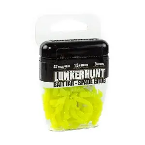 Lunkerhunt HSG01 Spade Grub Bait – 1.5-Inch Soft Plastic Jar