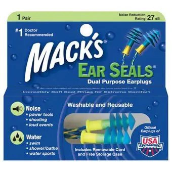 Mack’s Ear Seals Soft Silicone Earplugs for Water Sports