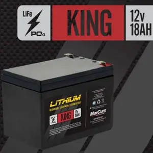 MarCum King LiFePO4 12V 18Ah Marine Battery (Standalone)