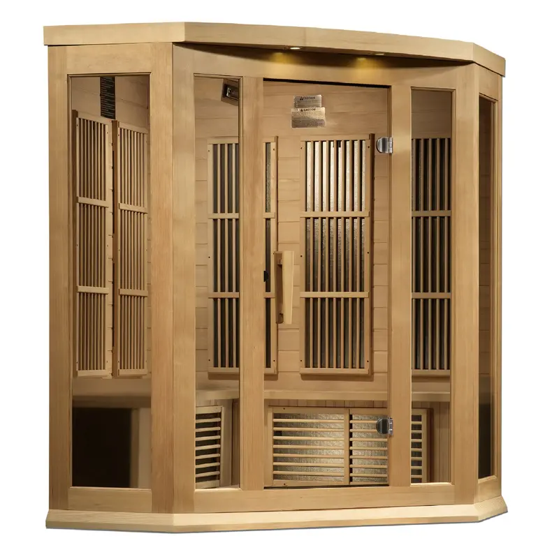 Maxxus 3-Person Corner Near-Zero EMF Far-IR Sauna for Efficient Room Integration