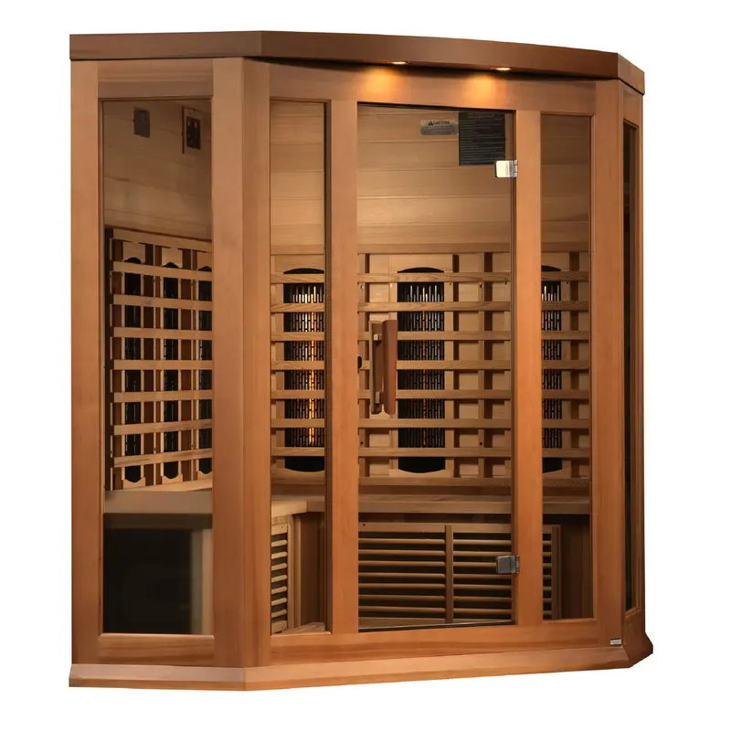 Maxxus 3-Person Full-Spectrum Infrared Corner Sauna with Near-Zero EMF Assurance