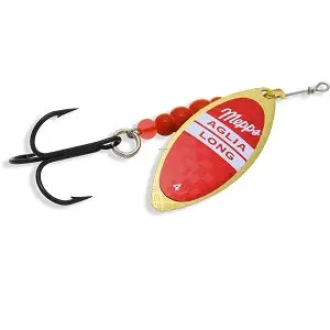 Mepps Aglia Long Spinner #4 – Plain Red Finish, 1/2 oz