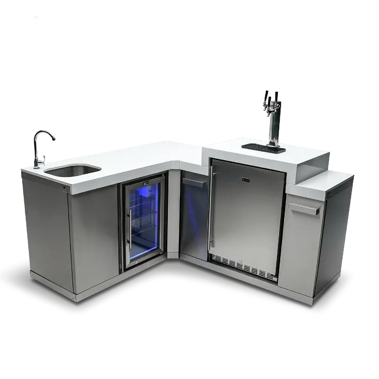 Mont Alpi MA-BEV90KEG 90-Degree Corner Beverage Center with Integrated Kegerator