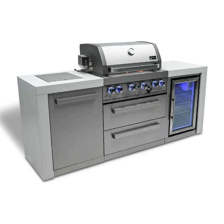 Mont Alpi MAi400-D 4-Burner Outdoor Kitchen Island with Optional Fridge Cabinet