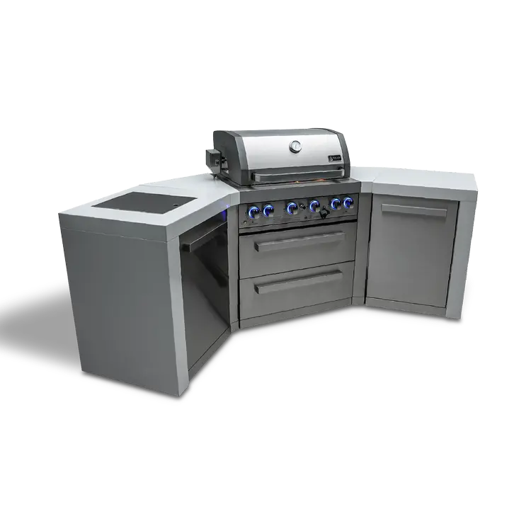 Mont Alpi MAi400-D45 4-Burner Outdoor Kitchen Island Featuring 45° Corner Design