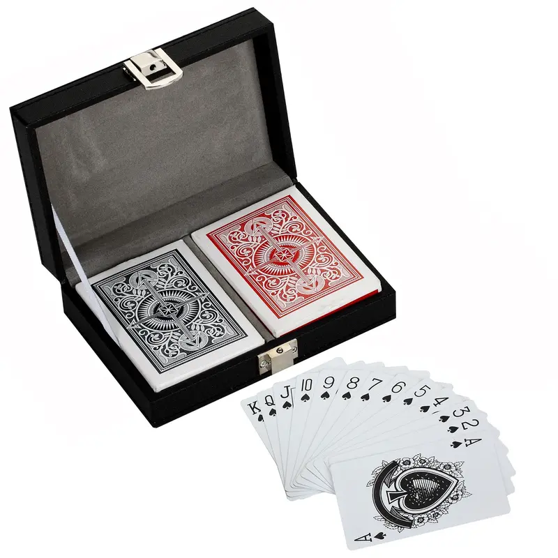 Monte Carlo Dual-Deck Playing Card Set with Protective Storage Case