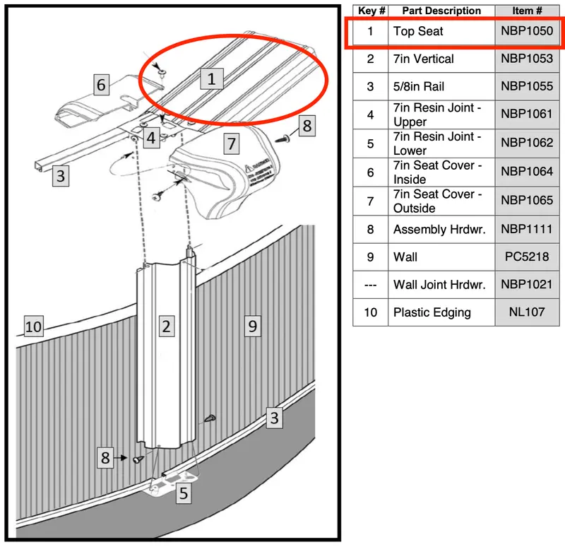 NBP1050 Top Seat Replacement Component