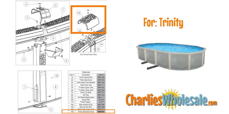 NBP1311 Trinity Side Seat Cover – Compatible with Oval Above-Ground Pools