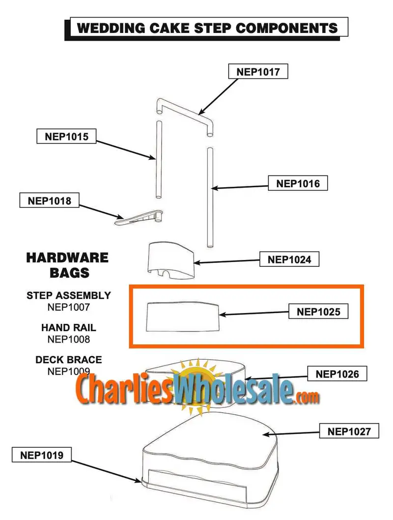 NEP1025 AC 61573 Replacement Step Assembly for Pool Ladders