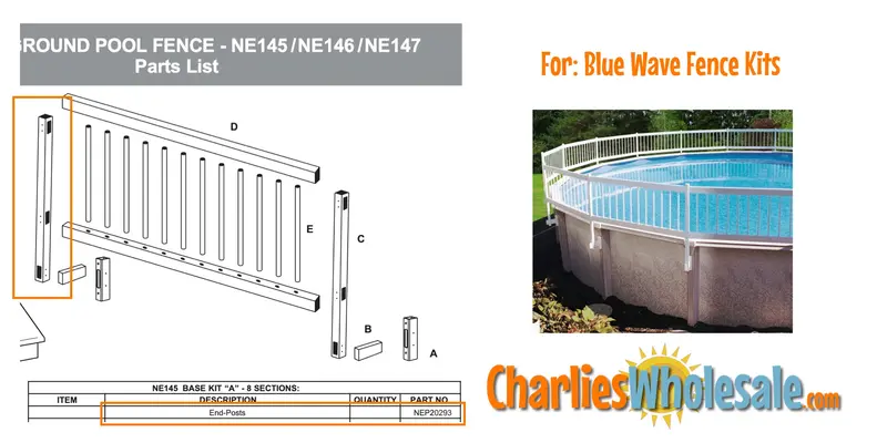 NEP20293 End Posts – Replacement for Fence Kits NE145–NE147