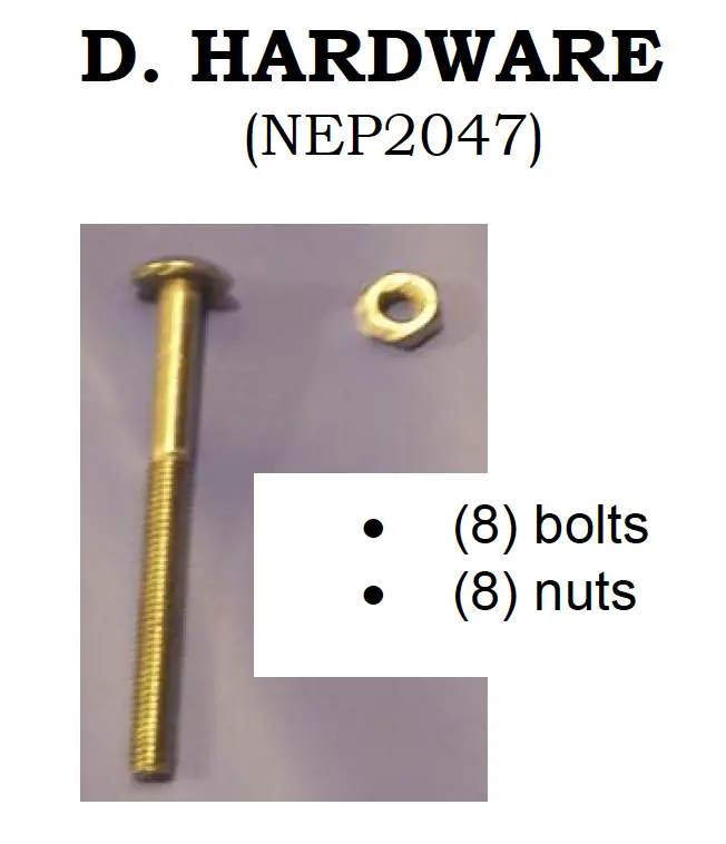 NEP2047 Hardware Kit Replacement for Step and Rail Installations