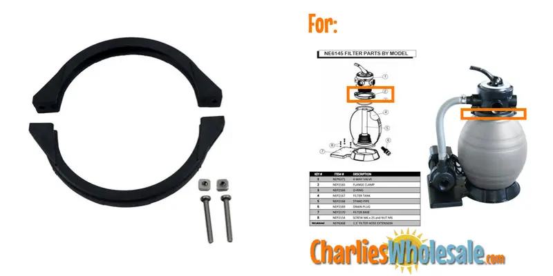 NEP2165 AC 83364 Flange Clamp Replacement Part for Pool Equipment