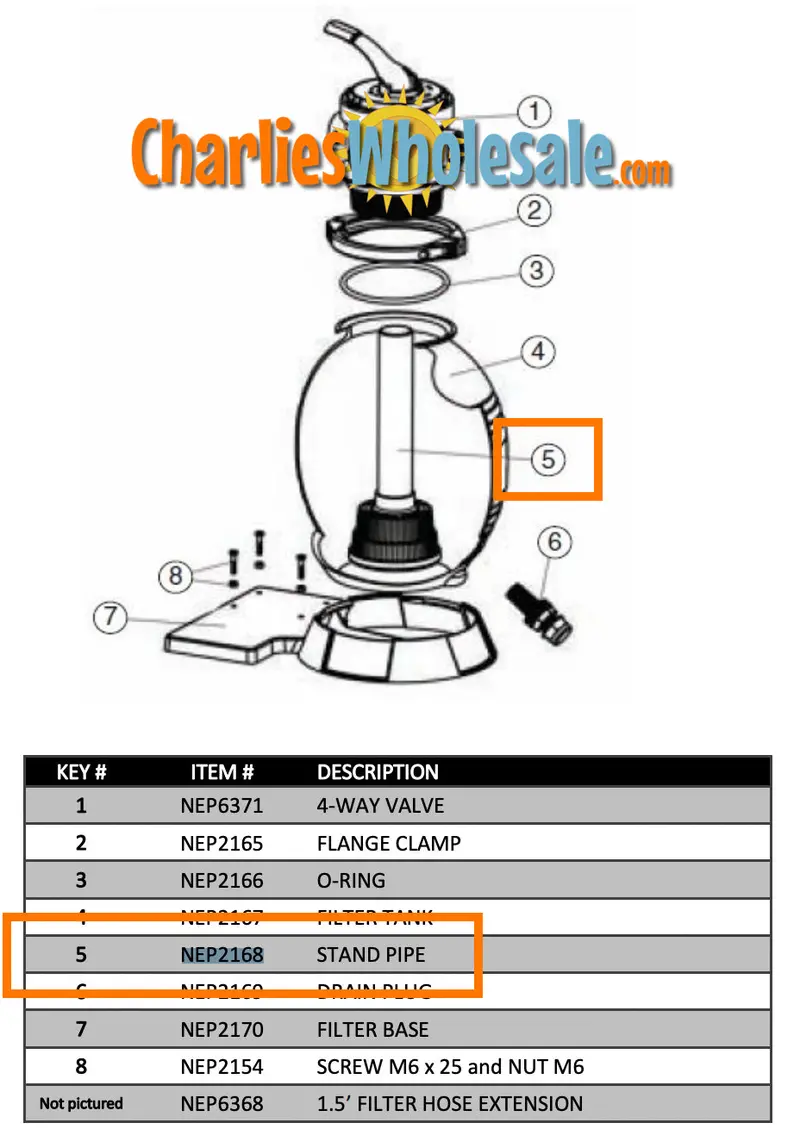 NEP2168 AC 83380 Stand Pipe Replacement Part