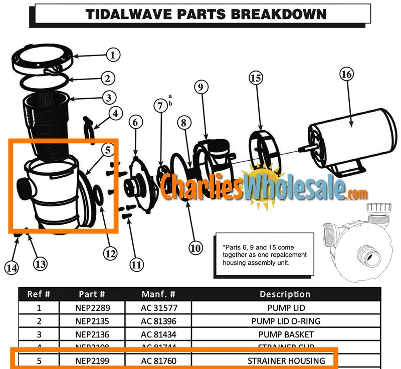 NEP2199 Strainer Housing Replacement for AC Models 81760 & 23604