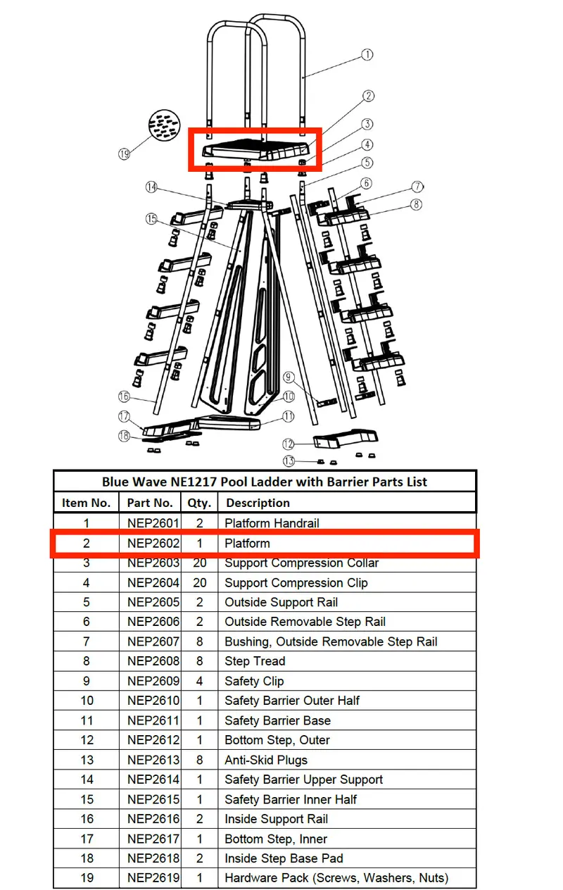 NEP2602 Replacement Platform Assembly