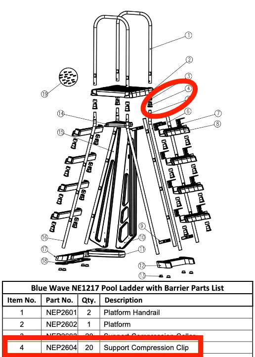NEP2604 Compression Support Clip Replacement (4-Pack)