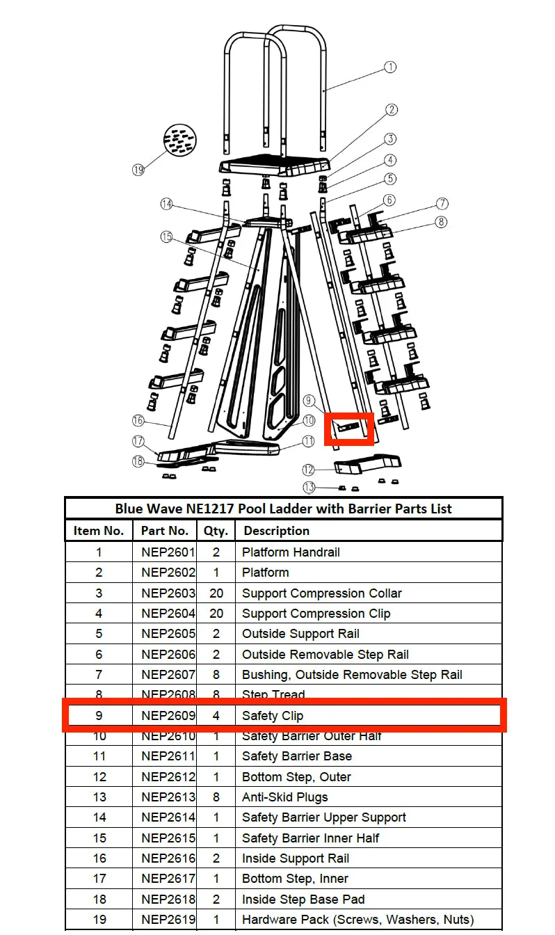 NEP2609 Safety Clip Replacement (4 pcs)