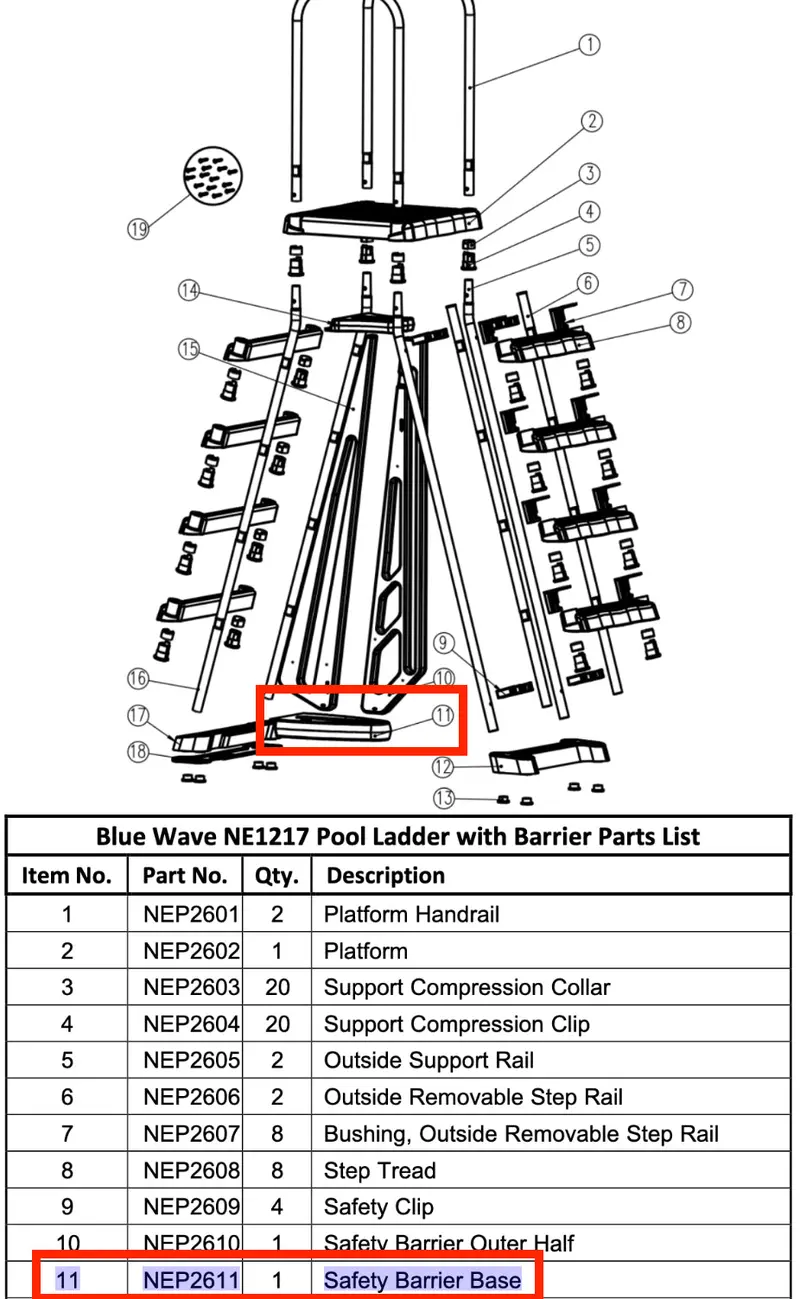 NEP2611 Adjustable Safety Barrier Base Plate