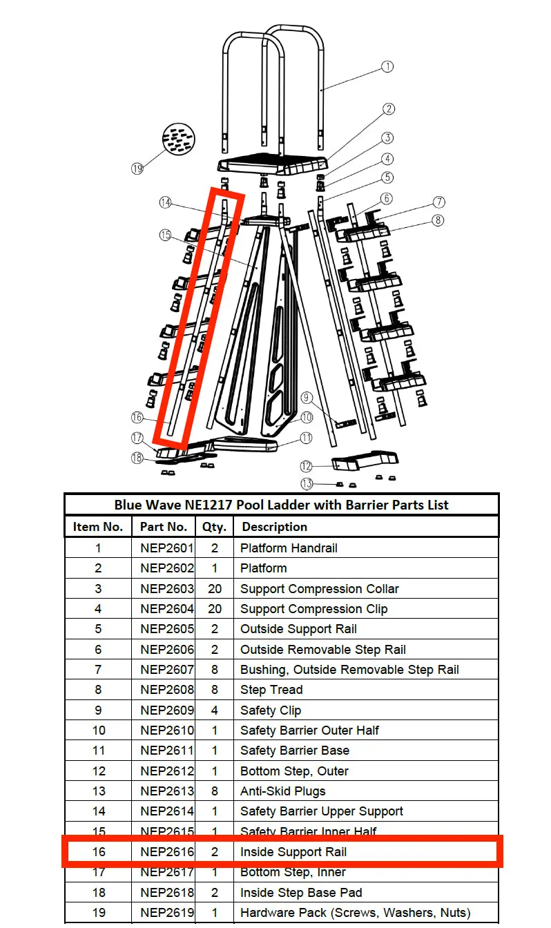 NEP2616 Inside Support Rail Replacement