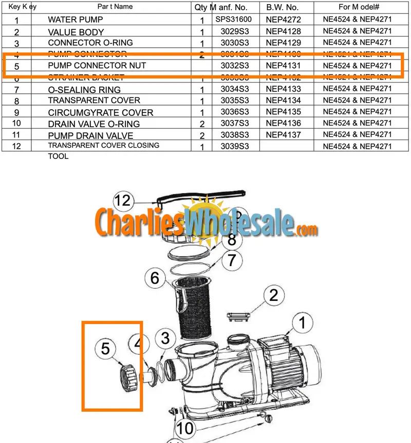 NEP4131 Pump Connector Nut Replacement