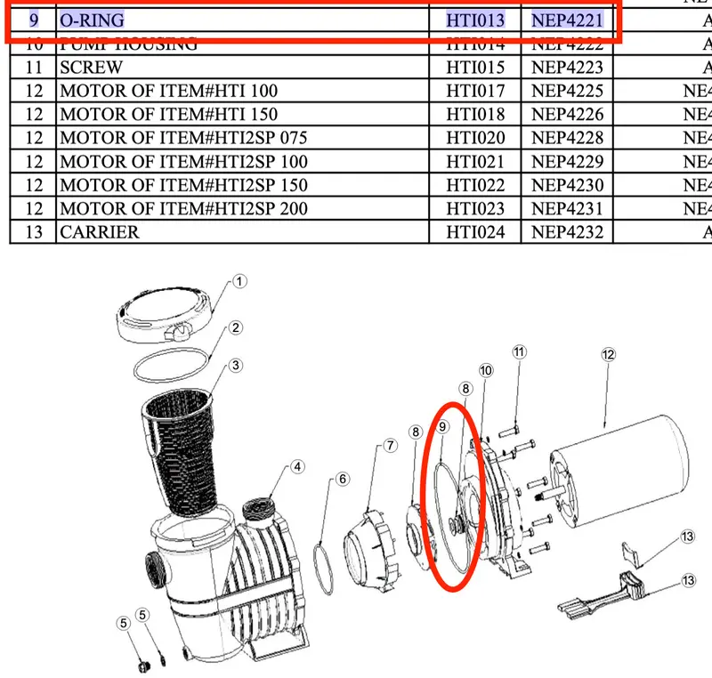 NEP4221 THI013 O-Ring Replacement Seal