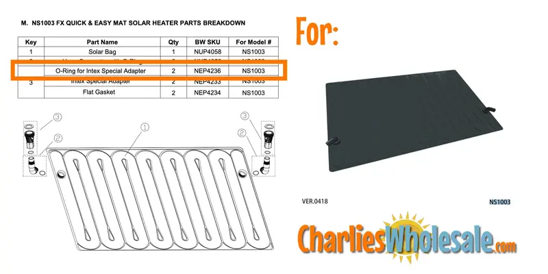 NEP4236 O-Ring Replacement for Intex Special Adapter (2-Pack)