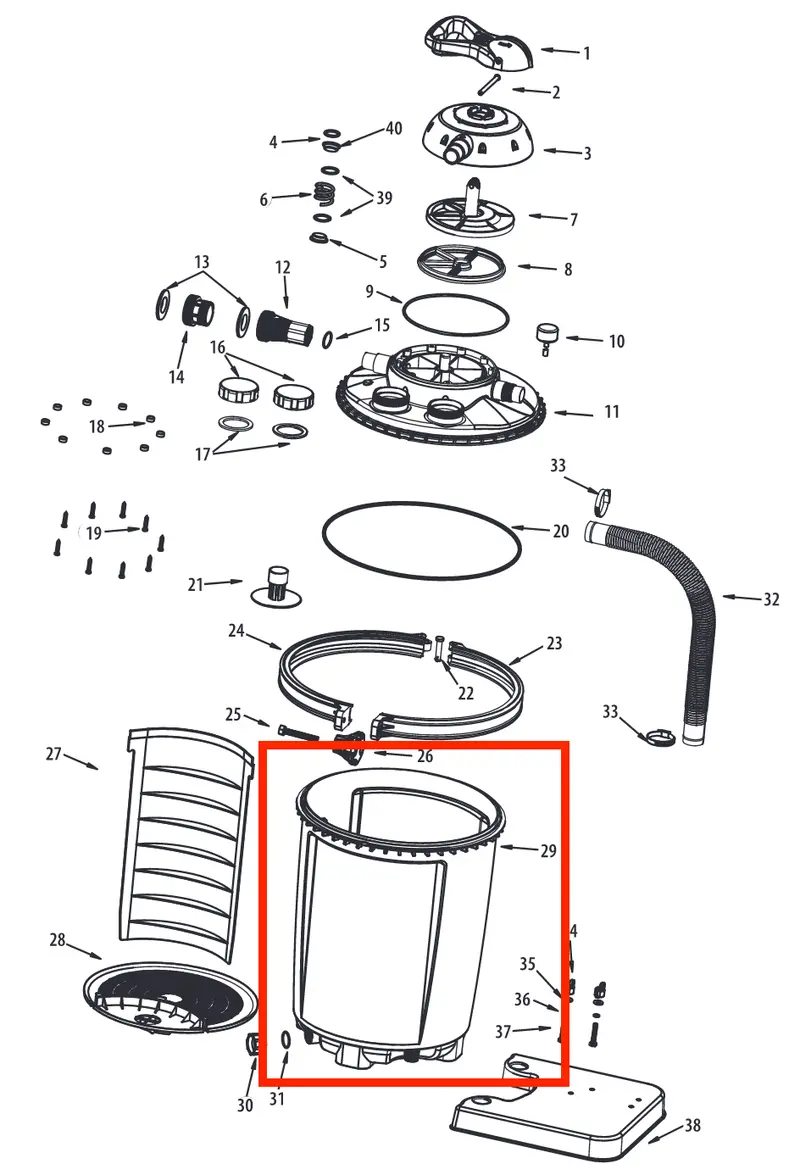 NEP4280 Fiberglass Filter Tank Replacement Unit