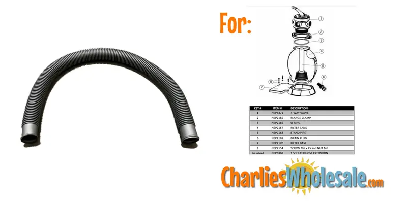 NEP6368 18-Inch Pump-to-Filter Hose Replacement for Above Ground Pools