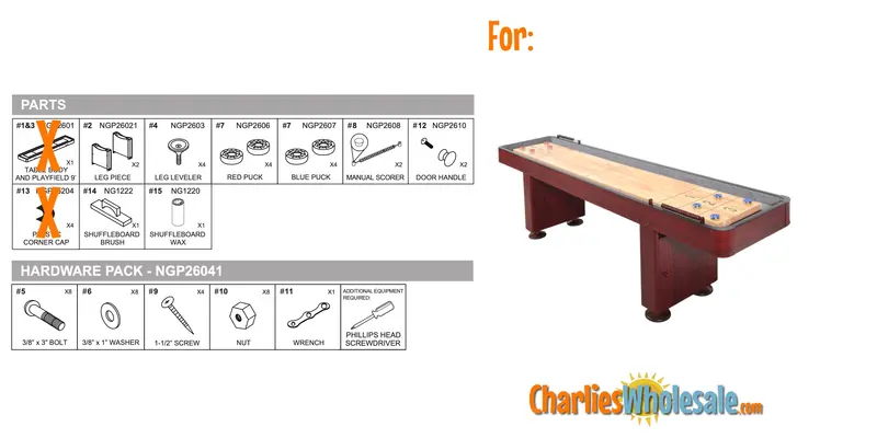 NG1210BW Cherry-Leg Replacement Kit with Accessory Storage Box